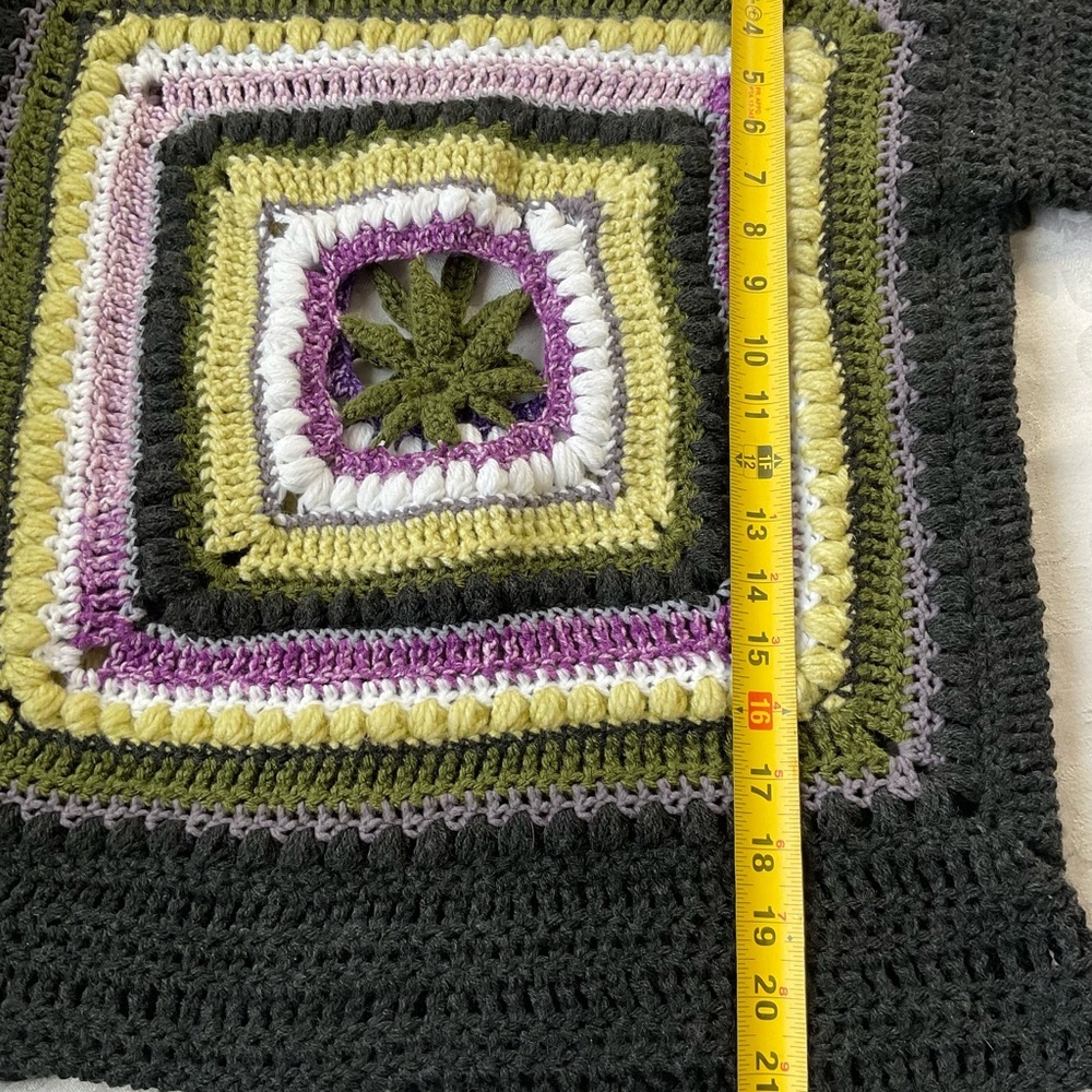 The Grass Fairy Sweater, Handmade Crochet Women Size S/M, 19 Inches Pit To Pit - Picture 6 of 7
